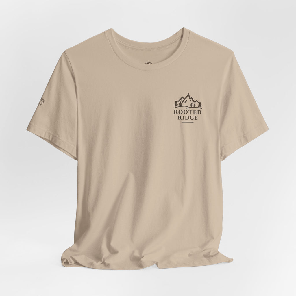 Figuring It Out Tee — Rustic Tree Adventure T‑Shirt