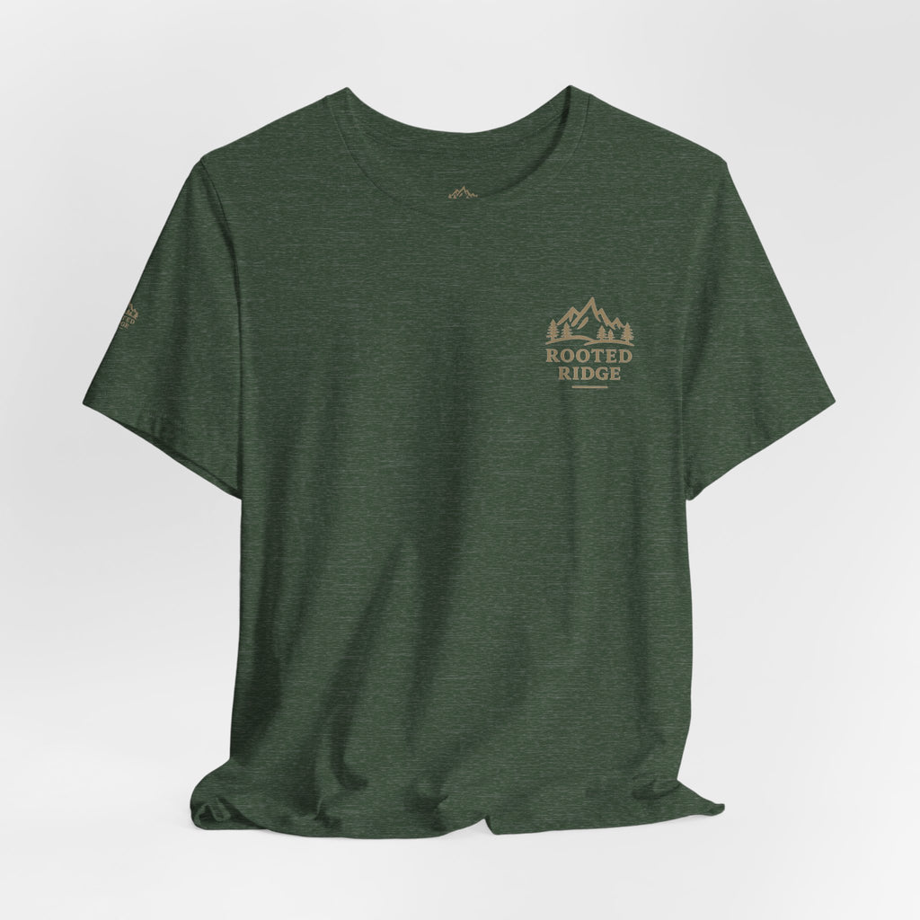Figuring It Out Tee — Rustic Tree Adventure T‑Shirt
