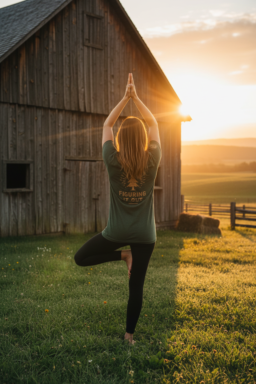 Figuring It Out Tee — Rustic Tree Adventure T‑Shirt