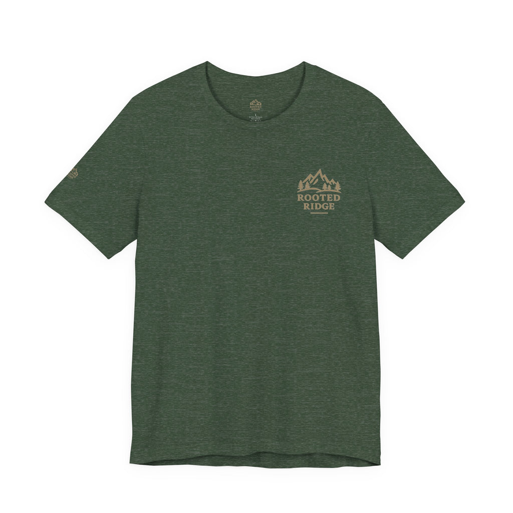 Figuring It Out Tee — Rustic Tree Adventure T‑Shirt