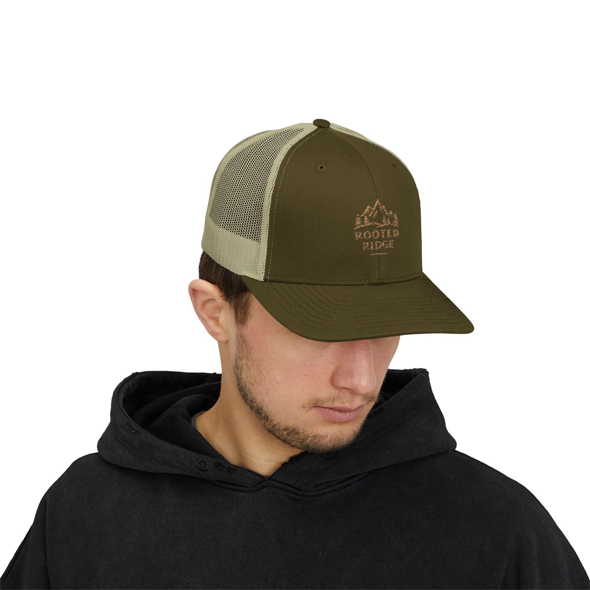 Trucker Cap — Routed Rider Vintage Mountain Patch