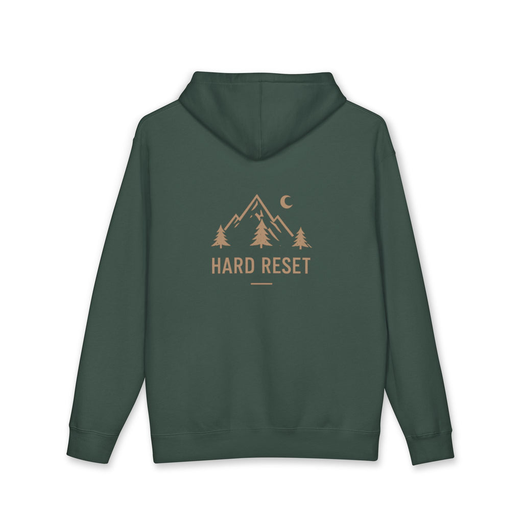 Hard Reset Hoodie — Retro Pine Graphic Hooded Sweatshirt