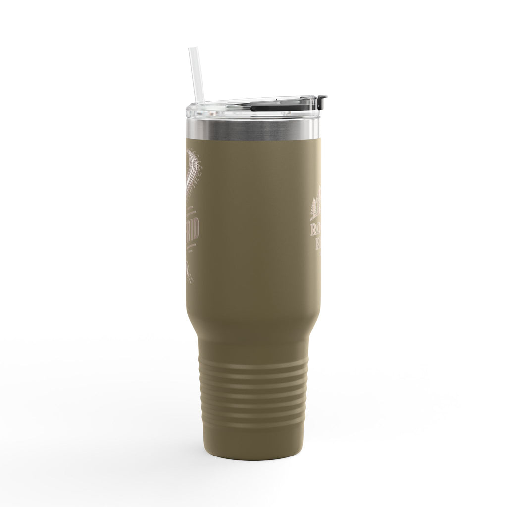 Rooted Ridge 40oz Insulated Travel Mug — Stainless Steel Vacuum Tumbler for Camping & Road Trips