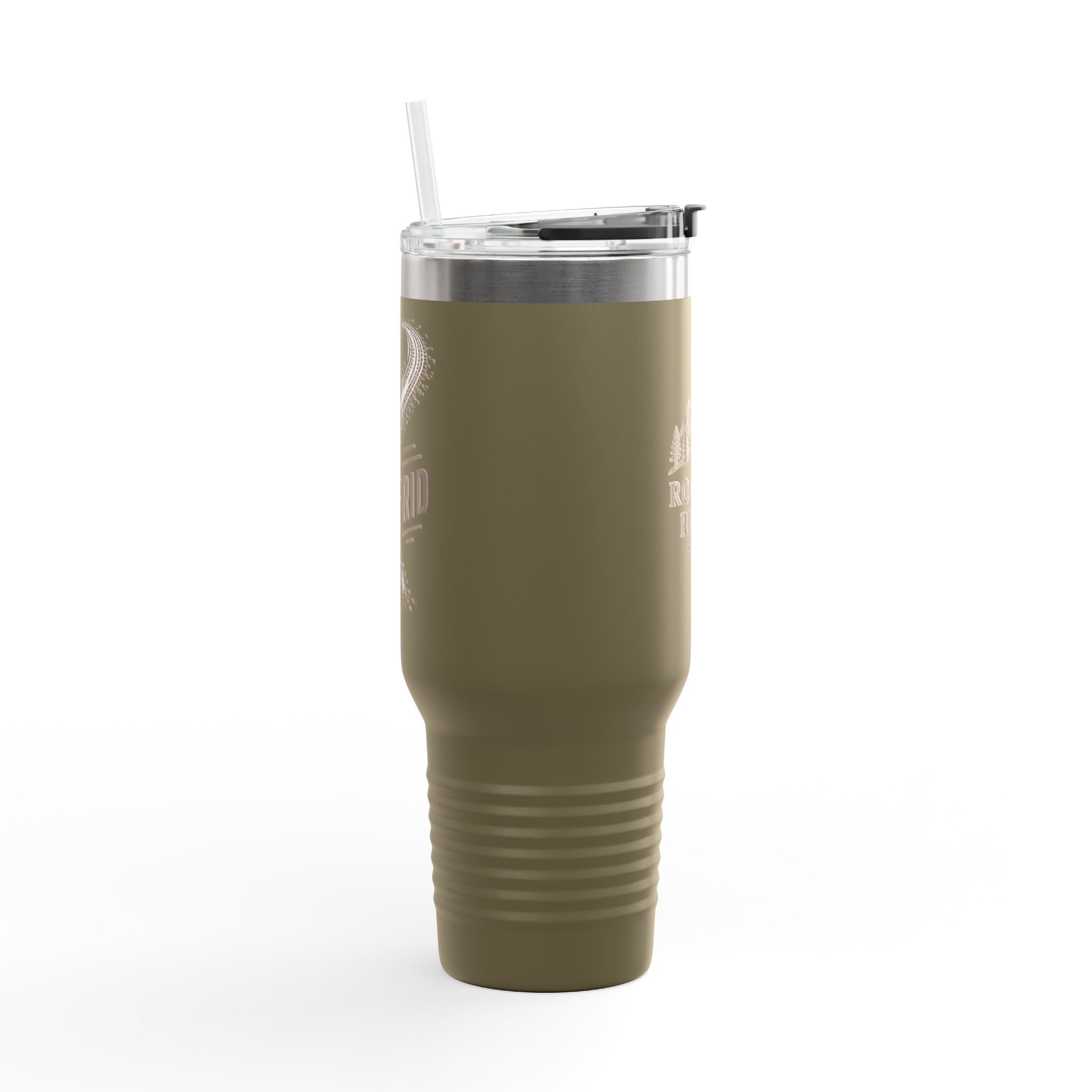 Rooted Ridge 40oz Insulated Travel Mug — Stainless Steel Vacuum Tumbler for Camping & Road Trips